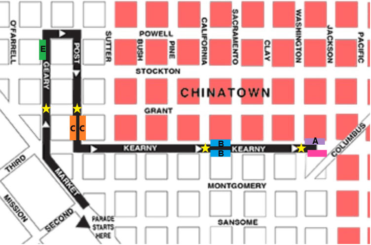 Lunar New Year Parade map