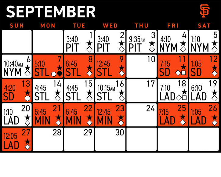 Giants games September
