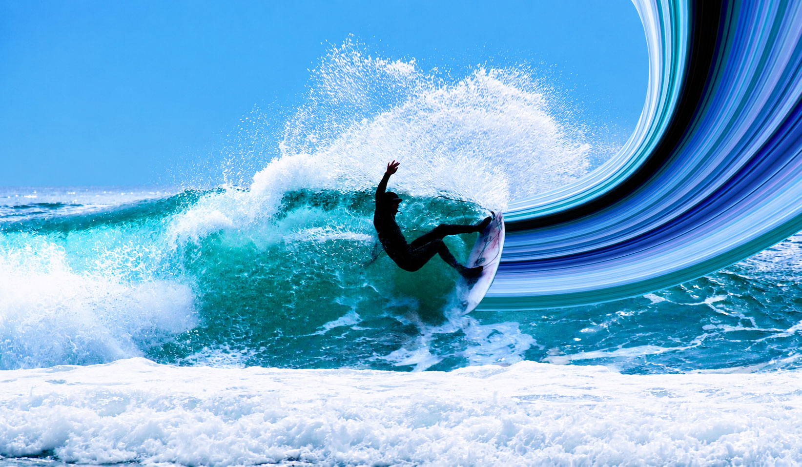 Noah Wegrich surfing